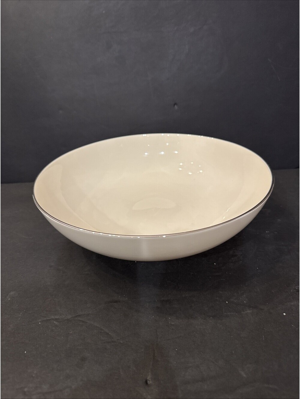 Lenox Olympia Platinum Rim Oval Serving Bowl 10.5” Wide